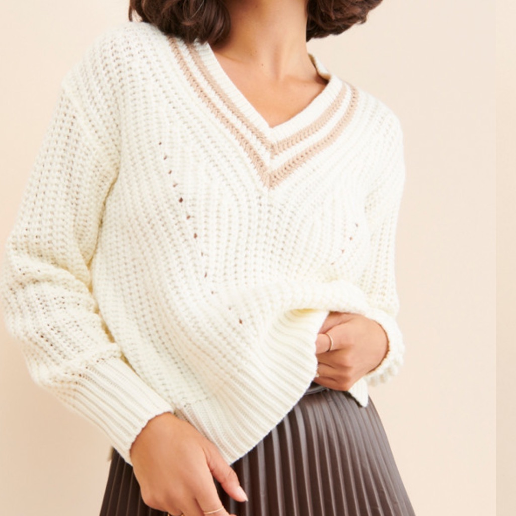 Sage The Label Renaissance V Neck Long Sleeve Sweater Size Large